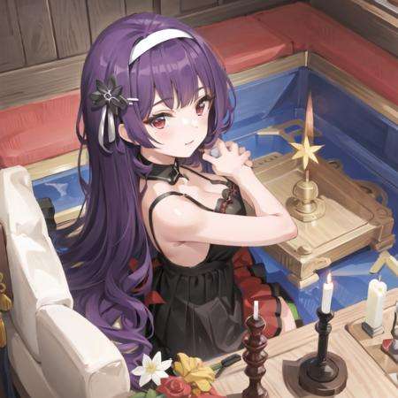 masterpiece, best quality, 1man,(solo:1.3),standing,official art, simple background, close-up,looking at viewer, NikaidouMiki,long hair,purple hair,red eyes,huge breasts,