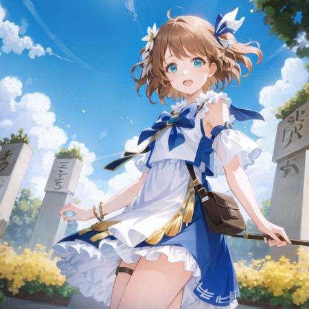 masterpiece, best quality, 1girl,(solo:1.3),standing,official art, simple background, close-up,looking at viewer, HinaMomo,short hair,brown hair,aqua eyes,ribbon,