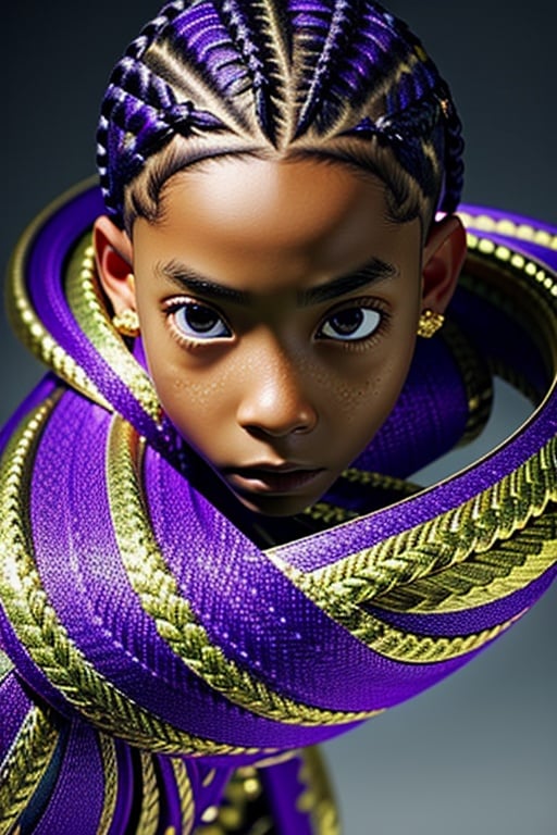 ((Best quality)), ((masterpiece)), ((realistic)) and ultra-detailed photography  1Boy nkneghmn  neon  ((Braided Hair)).  , Teen Male Boy, Rapping in a Fantasy Background with lots of gold jewelry and tons of diamonds, 3dmm style, (masterpiece, best quality), intricate details, solo, dark skin, purple eyes and pupils \ anime \), t, looking at viewer,3DMM
,perfecteyes