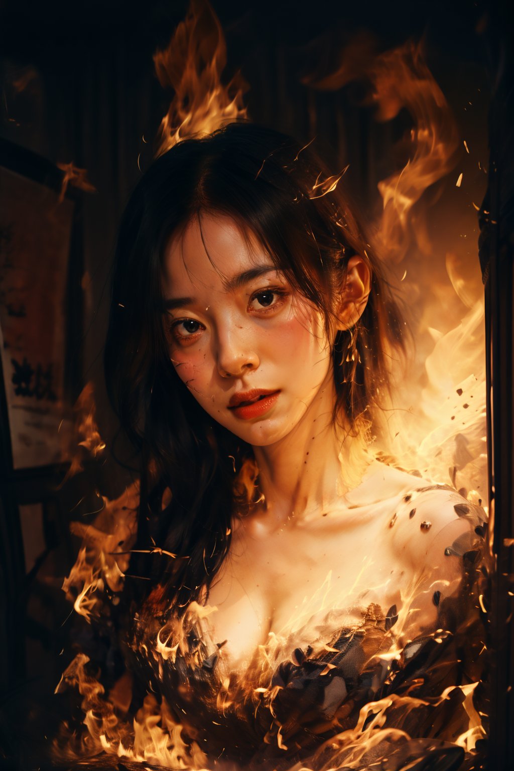 1 girl,upper body,portrait<lora:FIRE02:1>,