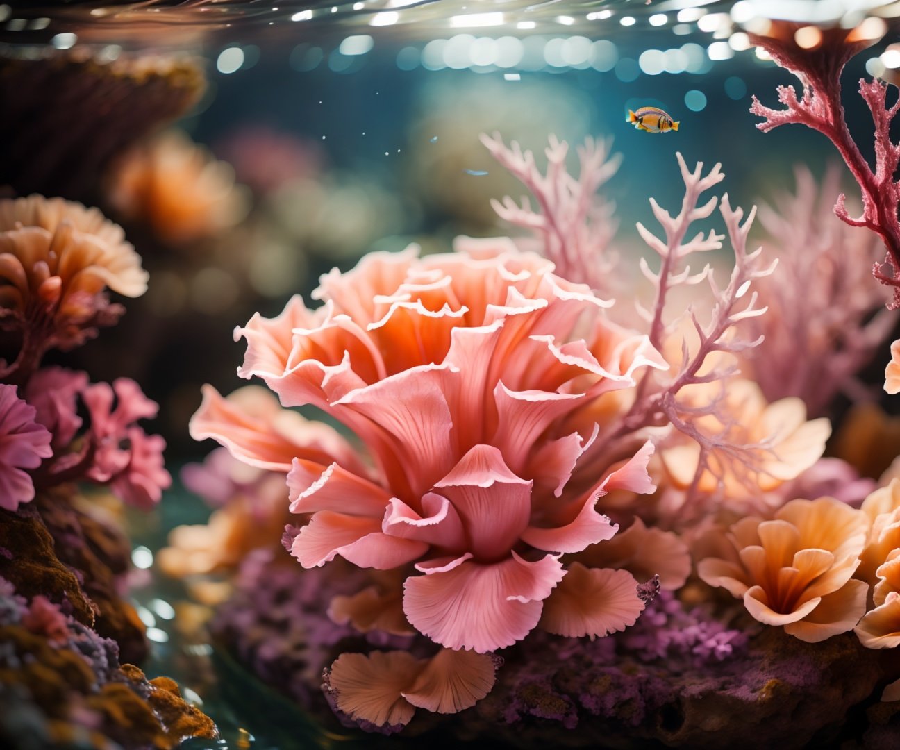 best quality, masterpiece, (close up), highres,1girl ,pink, detailed, underwater, <lora:MJ水底特化:0.9>