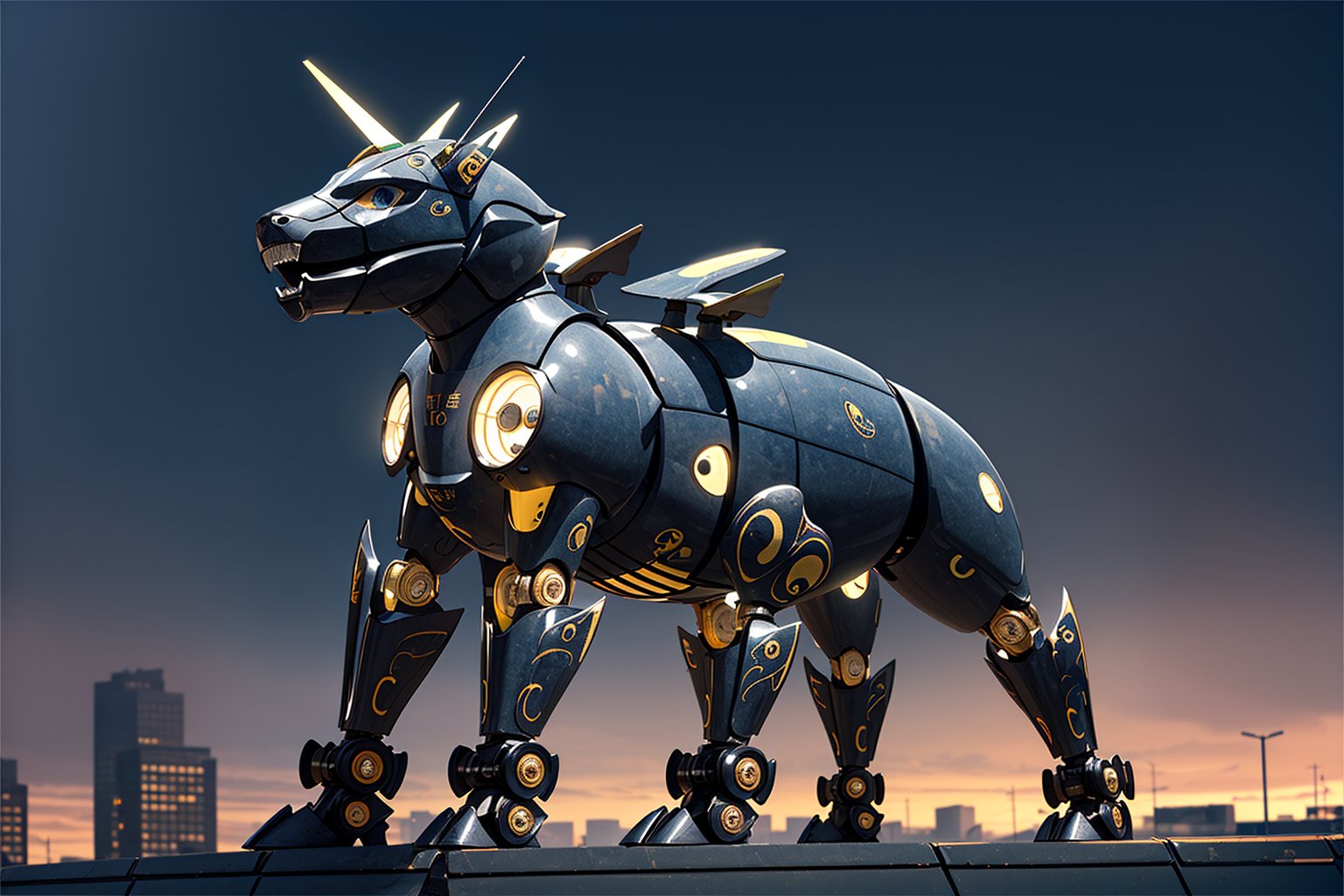 QTQI, （（giant mecha:1.5), Quadruped mecha,Bronze pattern,Complex patterns,（Fractal art:1.2)，Luminescence, three-dimensional structure, mystery,）night city,Fantasy Wonders,outdoors,standing in city square,<lora:QTQI_20230712030106-000008:0.8>,, (((masterpiece,best quality))),((good structure，Good composition,good atomy)), ((clear, original,beautiful)), Intelligent repair,Intelligent AI,