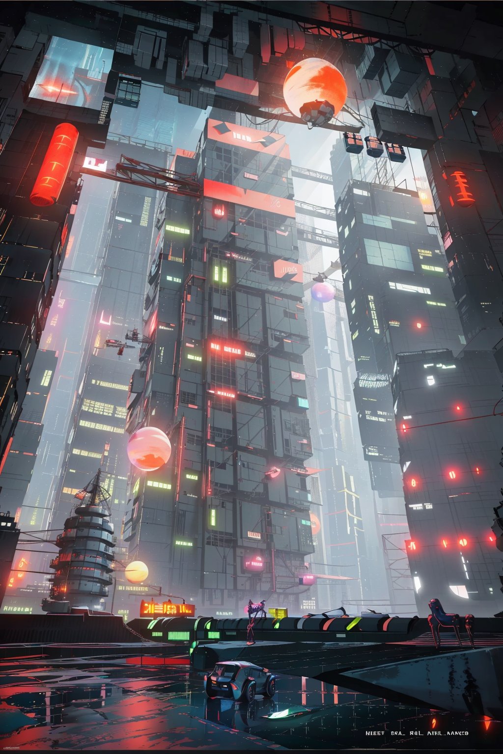 ((masterpiece)),((best quality)),Neon lights, electronic screens, electronic advertising, tall buildings, cities, futuristic buildings,  flying machine,mechanical cars, starry skies, giant planets, linear light,科技