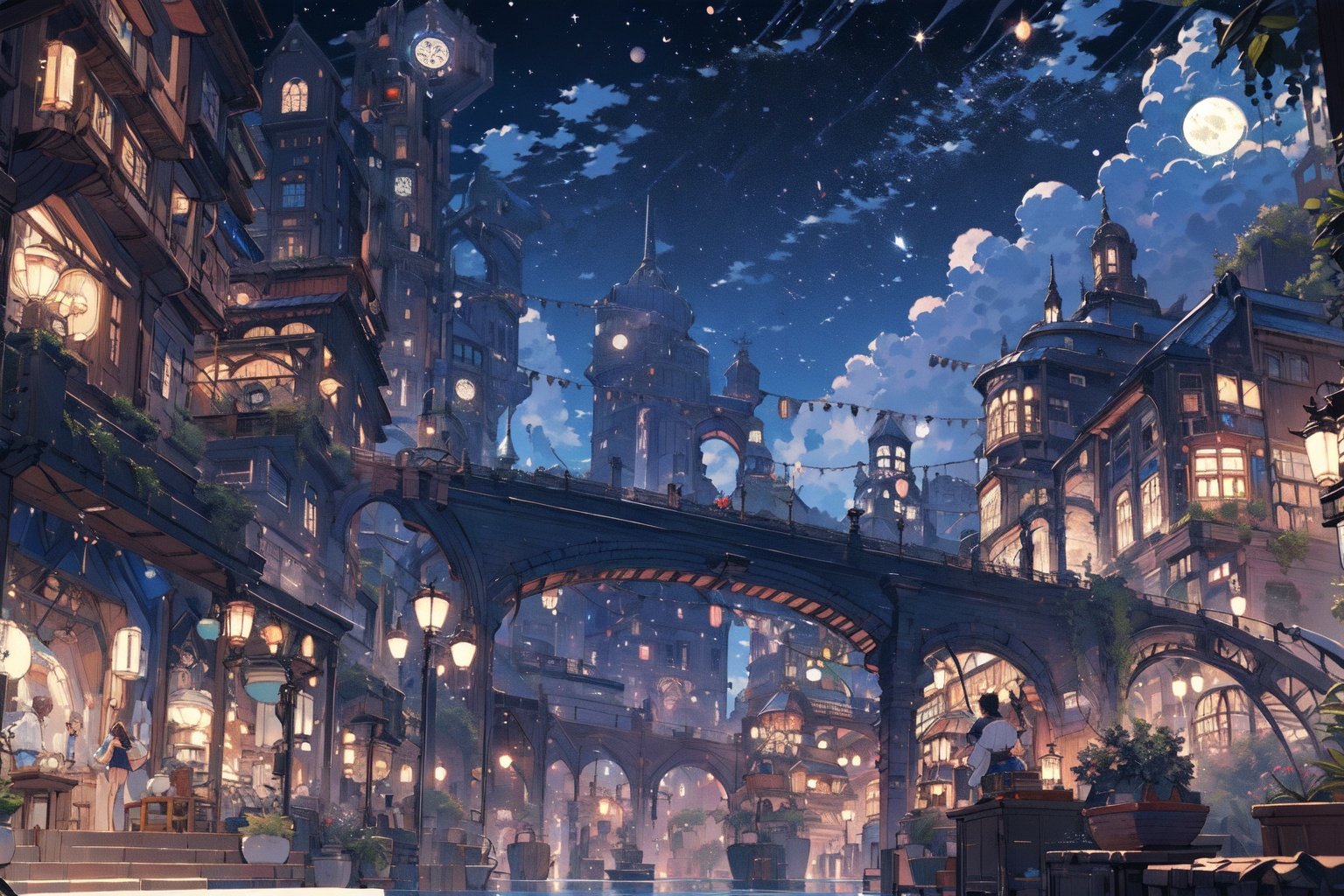 (masterpiece:1.2), best quality,PIXIV, Night scene, <lora:Night scene_20230715120543:1>