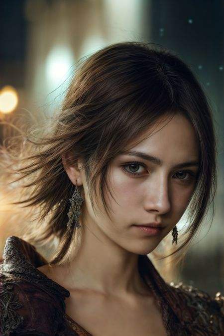 woman, ((final fantasy still)), night background,   extremely high quality RAW photograph, detailed background, intricate, Exquisite details and textures, highly detailed, ultra detailed photograph, warm lighting, 4k, sharp focus, high resolution, detailed skin, (detailed eyes:1.4), 8k uhd, dslr, high quality, film grain, Fujifilm XT3,