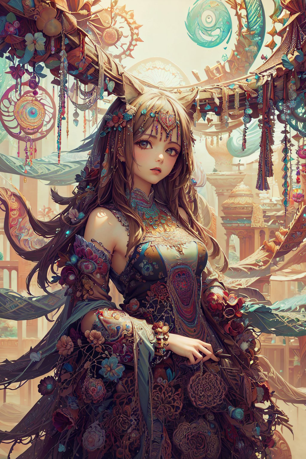 (masterpiece, top quality, best quality, official art, beautiful and aesthetic:1.2), (1girl), extreme detailed,(fractal art:1.3),colorful,highest detailed