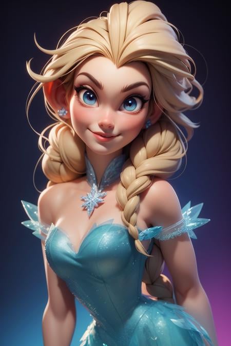 3dmm,elsa disney ,  3d character, in the style of hyper-realistic