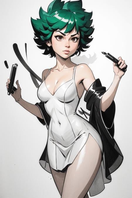 (masterpiece:1.5), (best quality:1.5),inksketch,1girl, vaginal, izuku midoriya, transparent dress, iterations 5 0 0, wlop, ilya kuvshinov, artgerm, krenz cushart, greg rutkowski