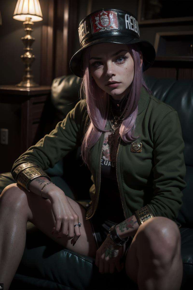 postapocalypse, High detail RAW color Photo, closeup shot, of (rebellious Polish woman, wearing Slavic attire, military Cossack Ushanka), (sitting on couch in (Atompunk) soviet union living room), (Cyrillic tattoos), (elegant, beautiful face), (retrofuturism), mechanical, gears, (detailed skin), (oil:0.6), (tesla coil:0.4), (Nixie tube:0.8), (highly detailed, hyperdetailed, intricate), (bloom:0.4), soft lighting, (side lighting:0.8), shadow casting, deep focus, photographed on a Leica 10772 M-P, 85mm macro lens, F/8 aperture, film still, (Cursed soldiers, rebellion)