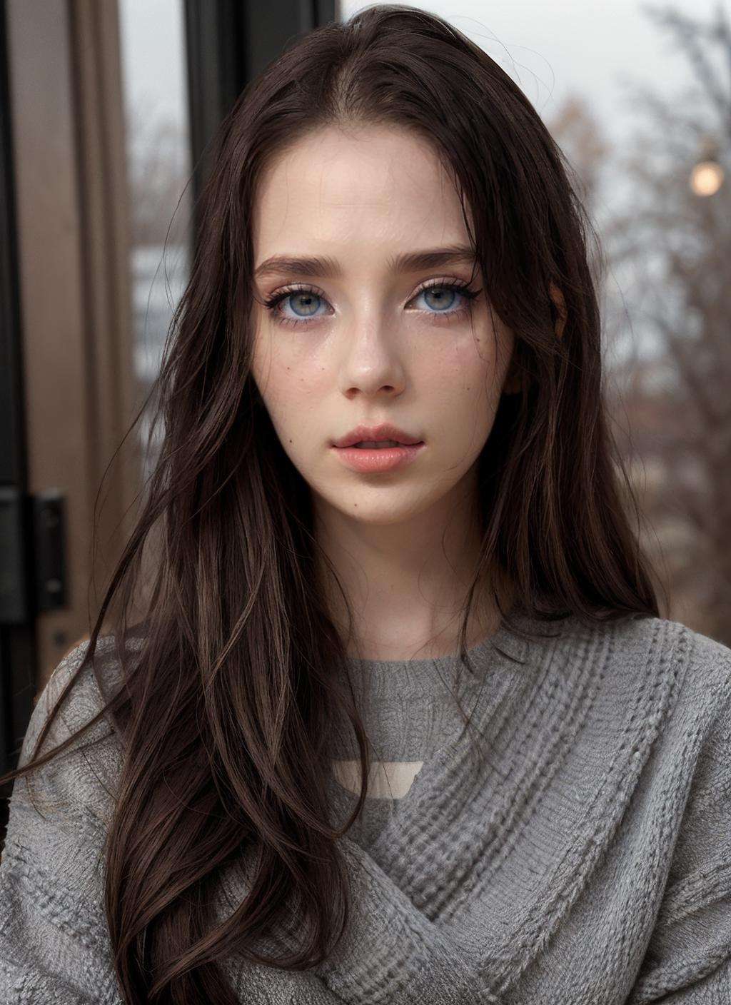 RAW Photo, professional color graded, BREAK portrait photograph of girl Re1slin, long hair, wearing sweater, bokeh lights, sharp focus, HDR, 8K resolution, intricate detail, sophisticated detail, depth of field, analogue RAW DSLR, photorealistic, looking at viewer, <lora:detailed_eye:0.8>, <lora:Re1slin:0.75>, <lora:quickfix:1>