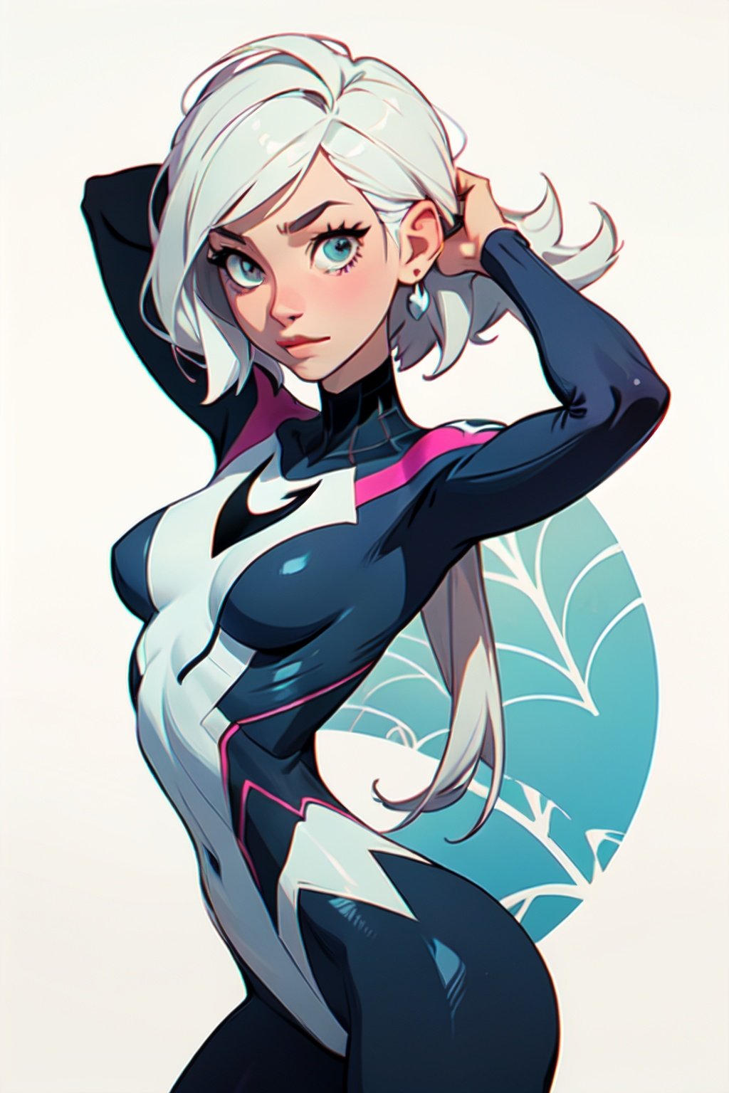 spider-gwen, sexygirl, (masterpiece, best quality:1.1), ghibli style