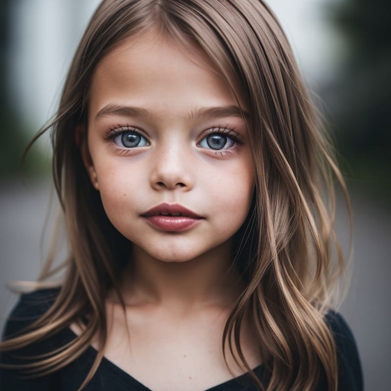 best quality, extra resolution, portrait of AIDA_apavaga as cite little girl, close up, naughty, upper body, beautiful child, flirting with camera, playful, cinematic, studio photo,  kkw-ph1, [dark theme] <lora:LowRA:0.4>, black background