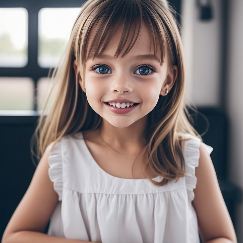 best quality, extra resolution, portrait of AIDA_apavaga as cute little girl, close up, naughty, upper body, flirting with camera, funny, smiling, (open mouth:1.1), perfect teeth, playful, cinematic, studio photo,  kkw-ph1, [dark theme] <lora:LowRA:0.4>, black background