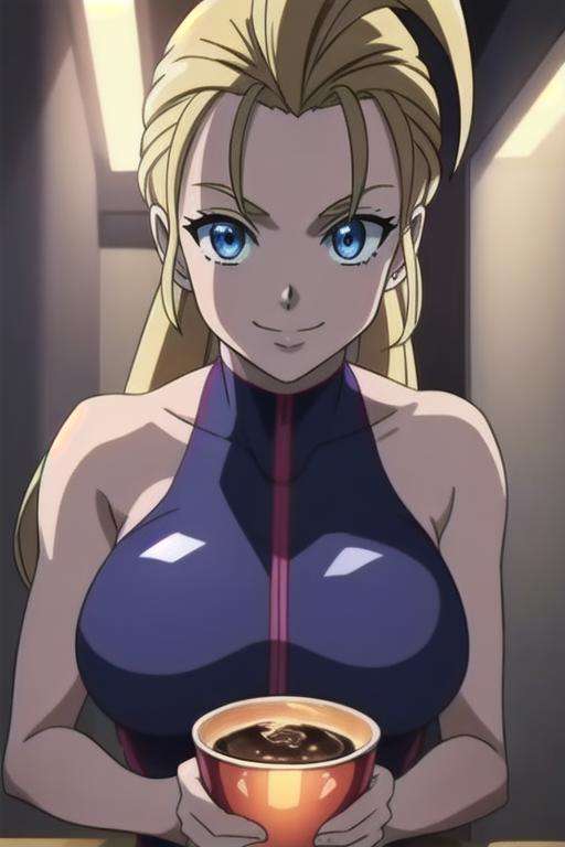 <lora:Miu Furinji v2:0.8>,masterpiece, smile anime, best quality, 1girl, Miu Furinji, long blonde hair, ahoge, blue eyes, large breasts, double ponytail, looking at viewer, (objects:0. 45), anime discs and journals, manga, (merchandise anime:0.4), (cups:0. 54), (plates:0.54), (textures:0.64) , ultra-detailed eyes, 25mm, masterpiece quality, absurd, super-detailed, solo, cinematic lighting, professional shadow, sharp focus, 