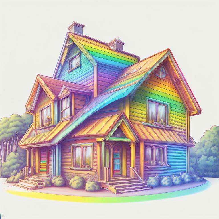 RainbowPencilRockAI house <lora:RainbowPencilRockAI:1>