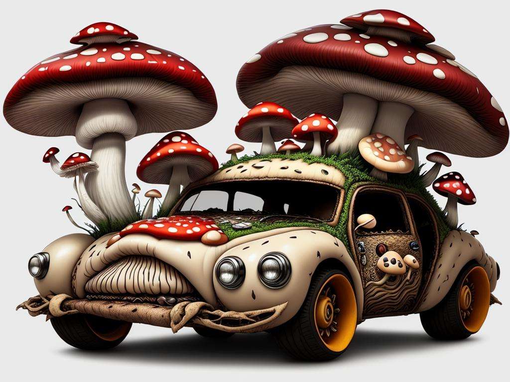 ShroomPunkAI car, <lora:ShroomPunkAI:.6>