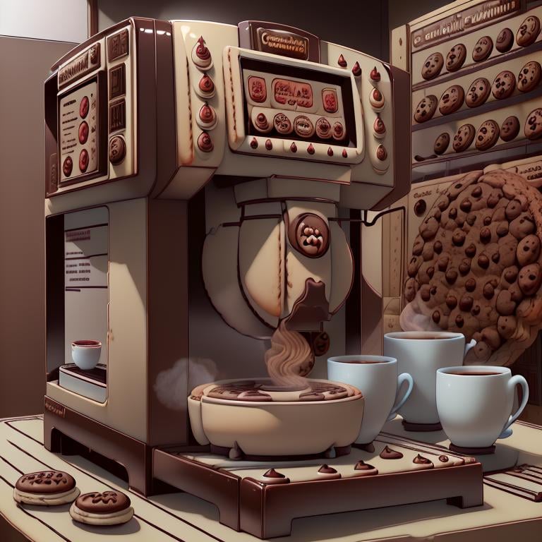 <lora:CookiePunkAI:.9> CookiePunkAI coffee machine