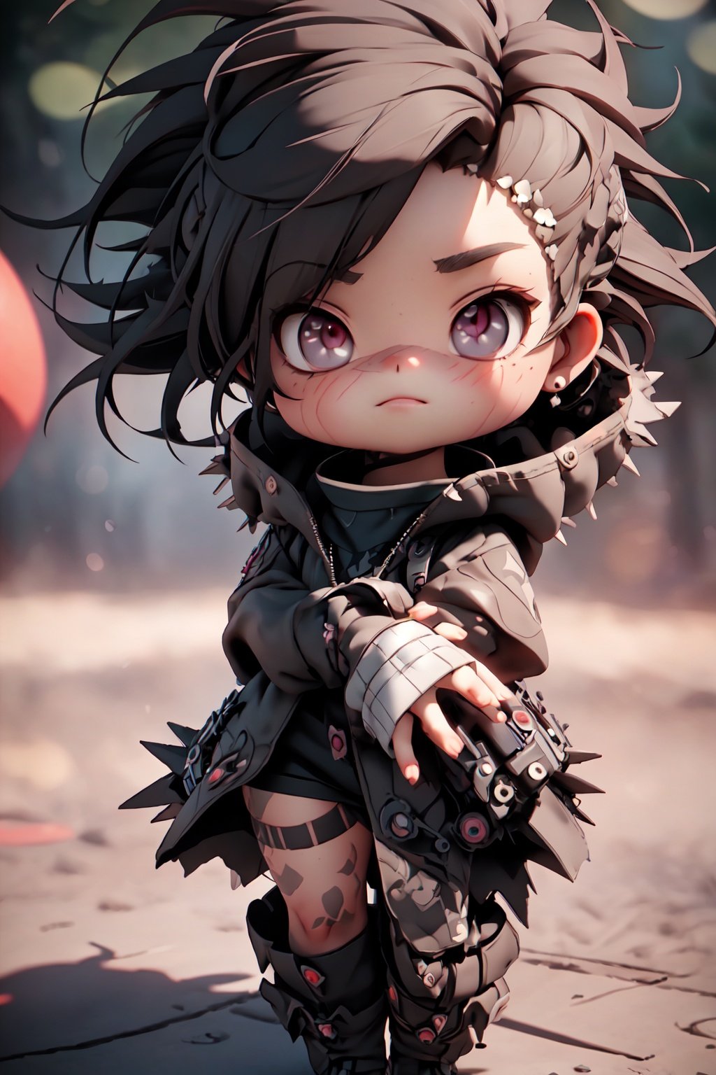 rose girl spiky hair, | depth of field, bokeh, | smooth detailed shadows, hyperealistic shadows, (saturated colors:1.2) | (game cg, unreal engine, pixar style), (3d model), style of Dustin Nguyen,shkaristyle