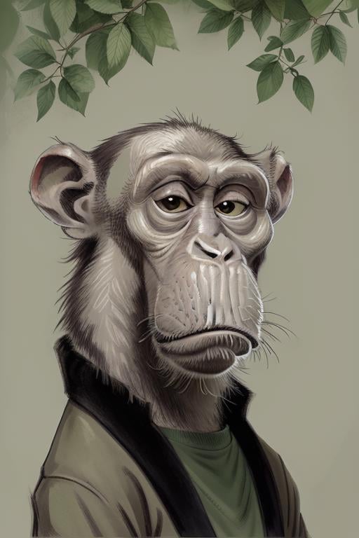 a Macaque portrait, Savannah in the background <lora:GOTCHA_V0.01:0.4>