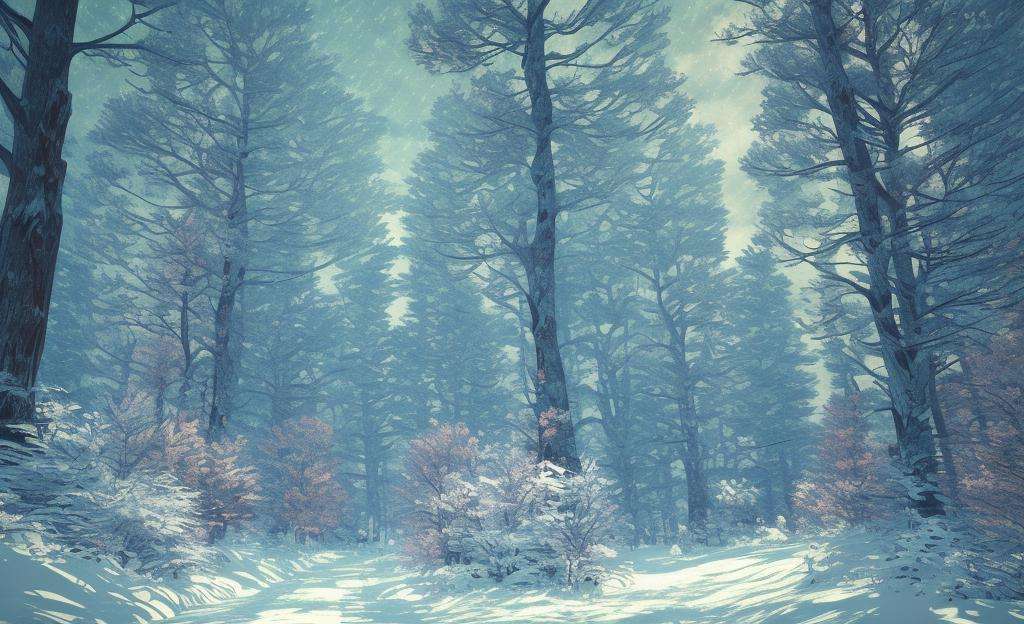 Analog style, ChromaV5,nvinkpunk,(extremely detailed CG unity 8k wallpaper), A Landscape of a snowy forest,award winning photography, Chromatic Aberration, Detailed , HDR, Bloom, style by Monet, Pissarro, and Sisley ,trending on ArtStation, trending on CGSociety, art by midjourney