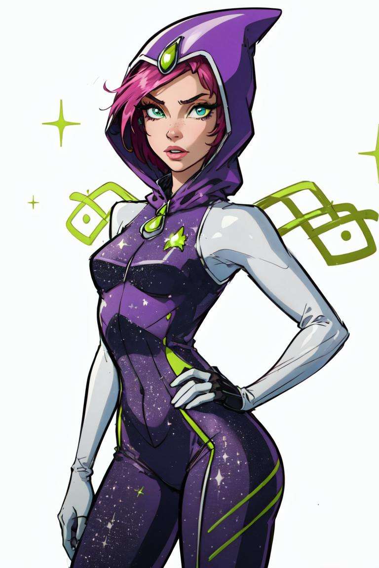 (Tecna), (pink hair, green eyes, short hair), (FairyOutfit),  (purple bodysuit, purple hood, gloves, knee boots, sparkling outfit, fairy wings), (white background, solid white background:1.2), (realistic:1.2), (masterpiece:1.2), (full-body-shot:1),(Cowboy-shot:1.2), neon lighting, dark romantic lighting, (highly detailed:1.2),(detailed face:1.2), (gradients), colorful, detailed eyes, (natural lighting:1.2), (neutral standing pose:1.2), (solo, one person, 1girl:1.5),<lora:WinxClubTecna-10:0.9> <lora:add_detail:0.15> <lora:hipoly3DModelLora_v10:0.05> <lora:RSERomantic_RSESofiko_RSEEmma-v1:0.1> <lora:BeautifulEyes:0.65>