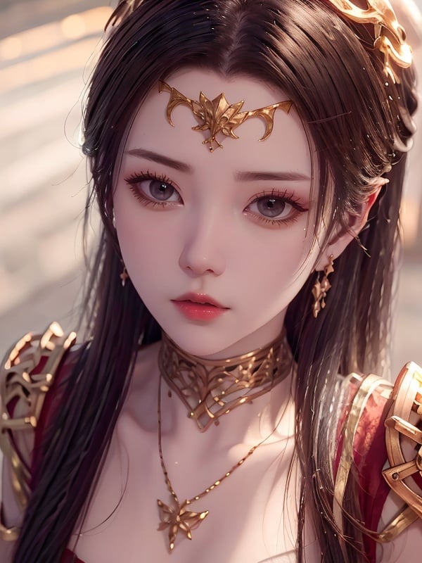 <lora:meidusha_20230722005037-000010:1>,meidusha, 1girl, jewelry, solo, earrings, looking at viewer, long hair, hair ornament,closed mouth, Headwear, choker, black hair