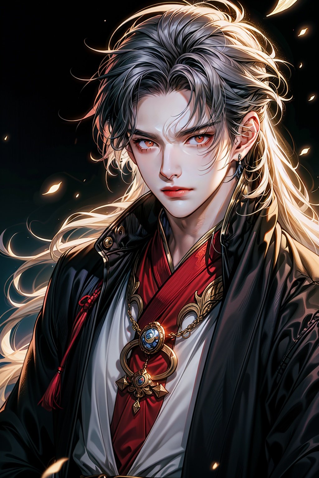 1boy,men in china in tang dynasty,wear coat,flowing hair,(((up body))),(protrait),long hair,mash,red eyes,<lora:suchdan:0.4>,(masterpiece:1,2),best quality,masterpiece,highres,original,extremely detailed wallpaper,perfect lighting,(extremely detailed CG:1.2),<lora:调细节添加-2-2修手detail tweaker:1.0>