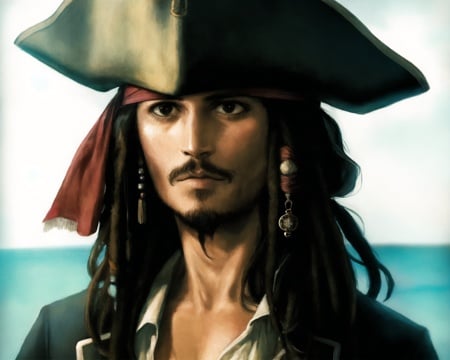 from pirates of the caribbean <lora:pirates_of_the_caribbean_offset:1>,  realistic, a portrait photo of a the pirate Jack Sparrow