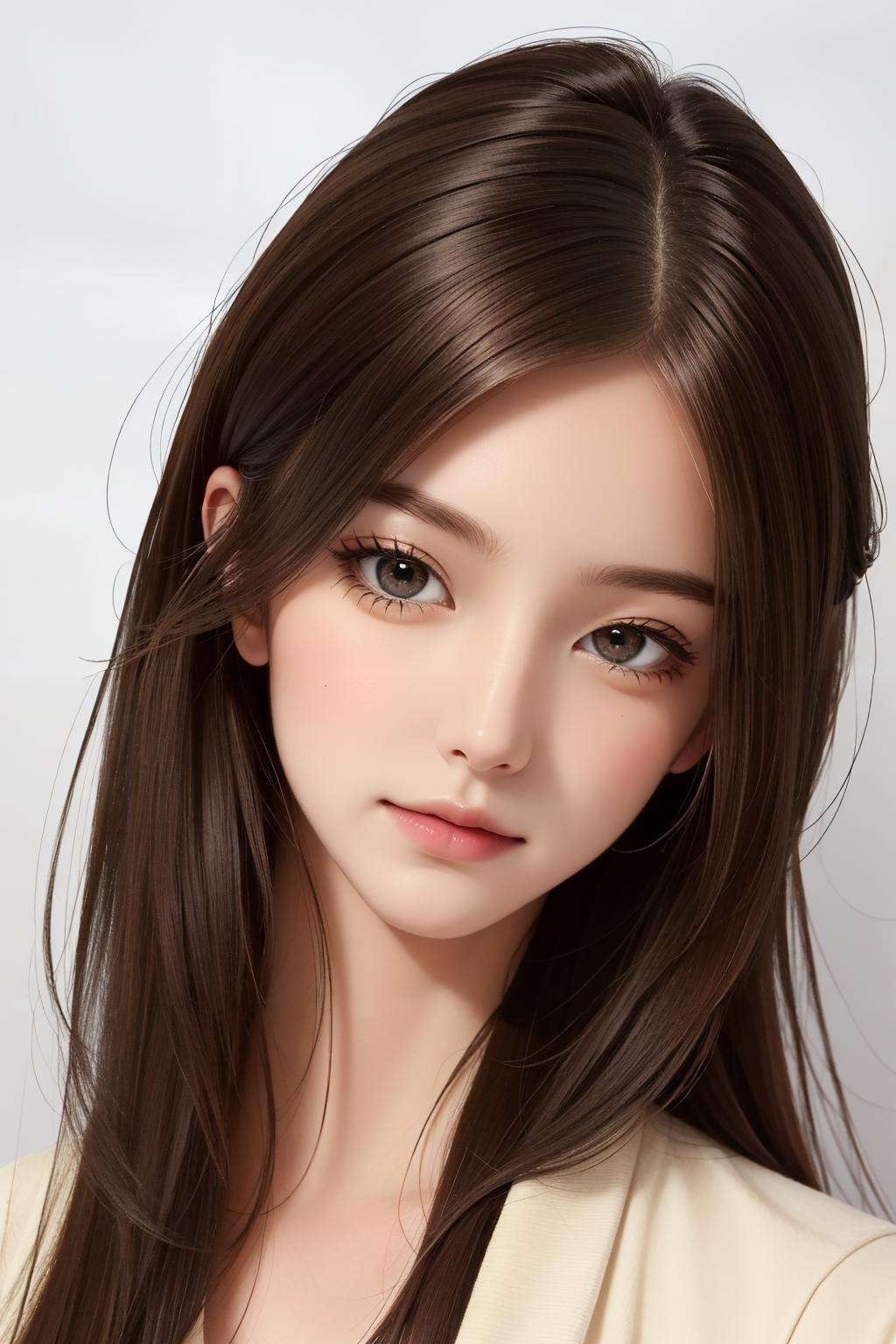 best quality, masterpiece, (realistic:1.2), 1 girl, brown hair, brown eyes,Front, detailed face, beautiful eyes