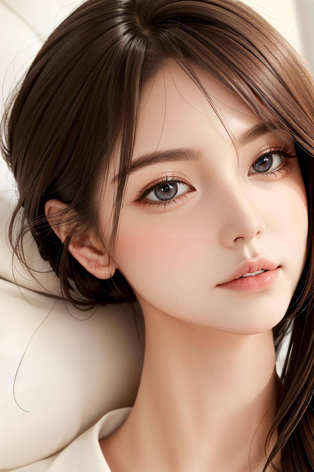 best quality, masterpiece, (realistic:1.2), 1 girl, brown hair, brown eyes,Front, detailed face, beautiful eyes