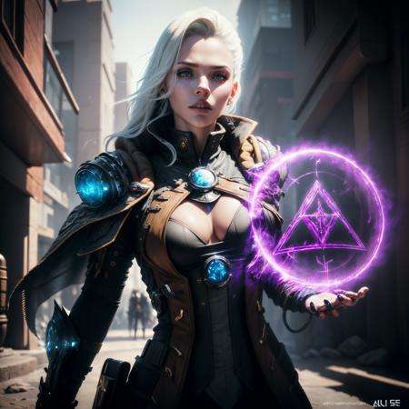 ((Best quality)), ((masterpiece)), (highly detailed:1.3), 3D,beautiful cyberpunk female sorceress using Rune_Magic,inspired by Shadowrun,Power magic fills the air, blend cyberpunk and fantasy,HDR (High Dynamic Range),Ray Tracing,NVIDIA RTX,Super-Resolution,Unreal 5,Subsurface scattering,PBR Texturing,Post-processing,Anisotropic Filtering,Depth-of-field,Maximum clarity and sharpness,Multi-layered textures,Albedo and Specular maps,Surface shading,Accurate simulation of light-material interaction,Perfect proportions,Octane Render,Two-tone lighting,Low ISO,White balance,Rule of thirds,8K RAW, <lora:Concept - Runemagic:0.8>