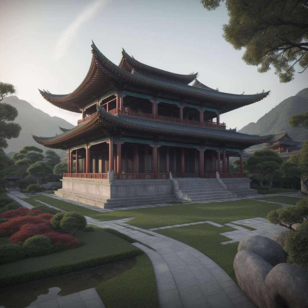 (masterpiece),(high quality), best quality, real,(realistic), super detailed, (full detail),(4k),8k,architecture, building, city, cloud, east_asian_architecture, mountain, no_humans, outdoors, pagoda, plant, scenery, sky, sunset, tree<lora:XSarchitectural_32ModernChinesestyle:0.3>