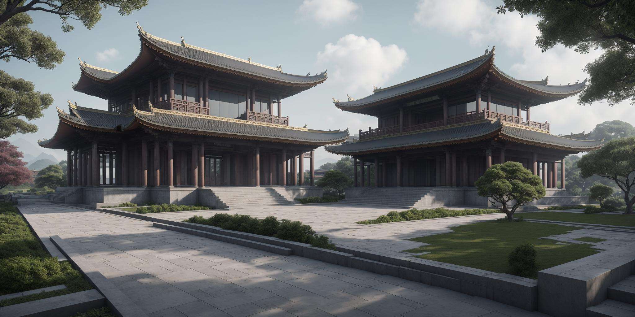 (masterpiece),(high quality), best quality, real,(realistic), super detailed, (full detail),(4k),8k,architecture,building, cloud,day, east_asian_architecture, no_humans, outdoors,sky,tree,<lora:XSarchitectural_32ModernChinesestyle:0.4>