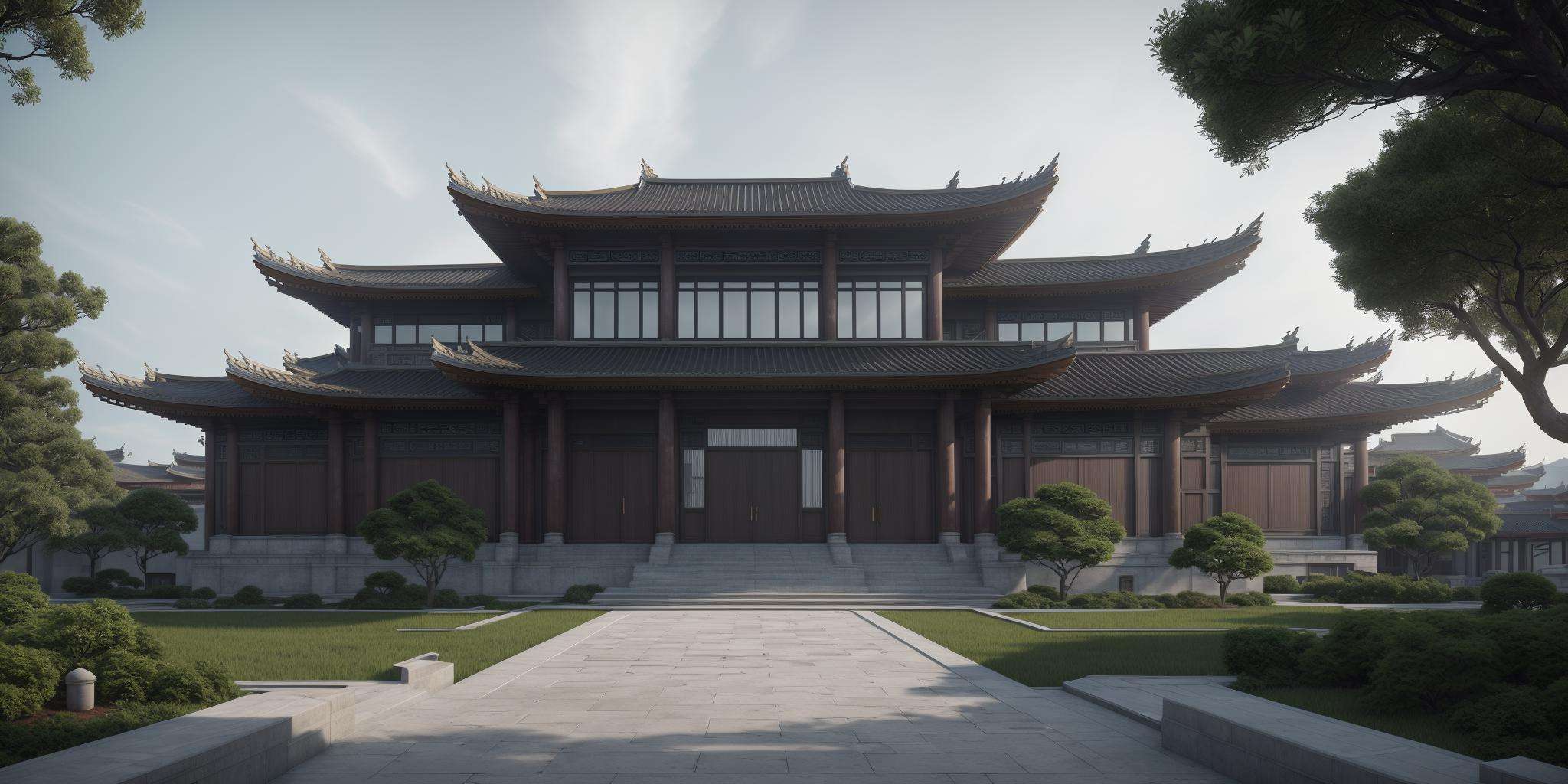 (masterpiece),(high quality), best quality, real,(realistic), super detailed, (full detail),(4k),8k,architecture,building, cloud,day, east_asian_architecture, no_humans, outdoors,sky,tree,<lora:XSarchitectural_32ModernChinesestyle:0.4>