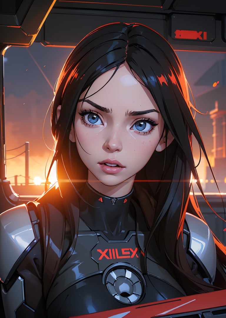 (modelshoot style), (((detailed face))), sexy woman (inside cramped rusty cockpit of a hydraulic mechanical robot), sunset, post-apocalyptic, long hair, lots of skin, 8k, high resolution, by ilya kuvshinov greg rutkowski makoto shinkai tian zi artgerm alphonse muchas rossdraws