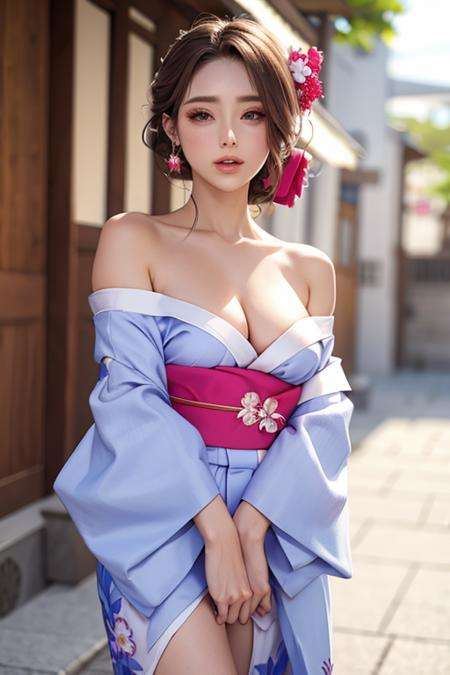 off the shoulder kimono yukata