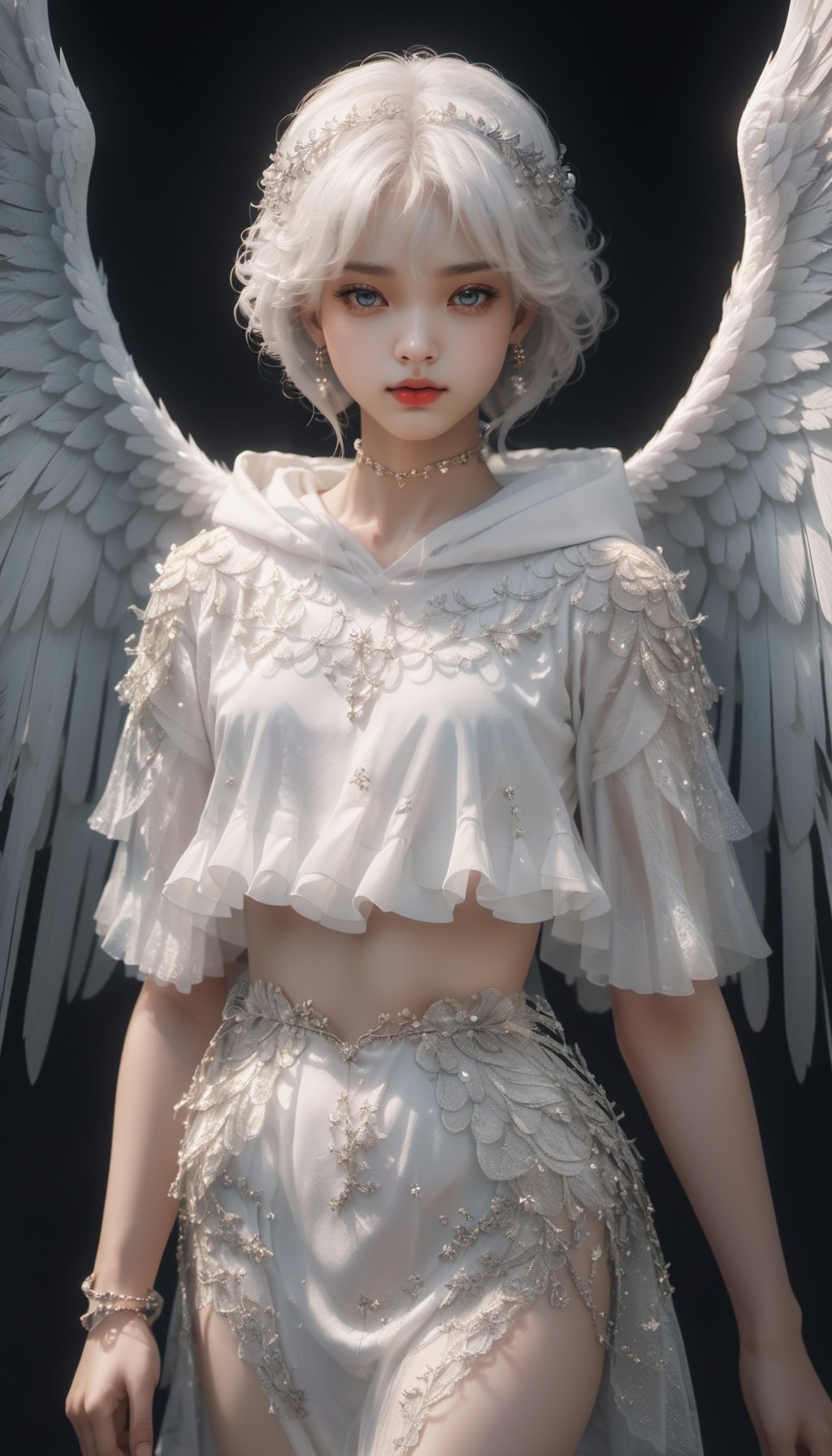 Exquisite skin details,<lora:AngelForetellV1-SDXL:1>,1girl,(full body:1.2),angel,