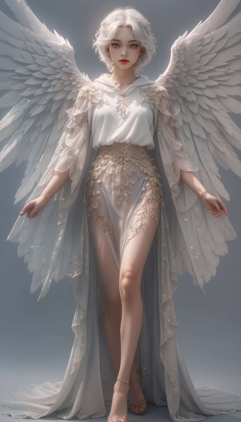 Exquisite skin details,<lora:AngelForetellV1-SDXL:1>,1girl,(full body:1.2),angel,