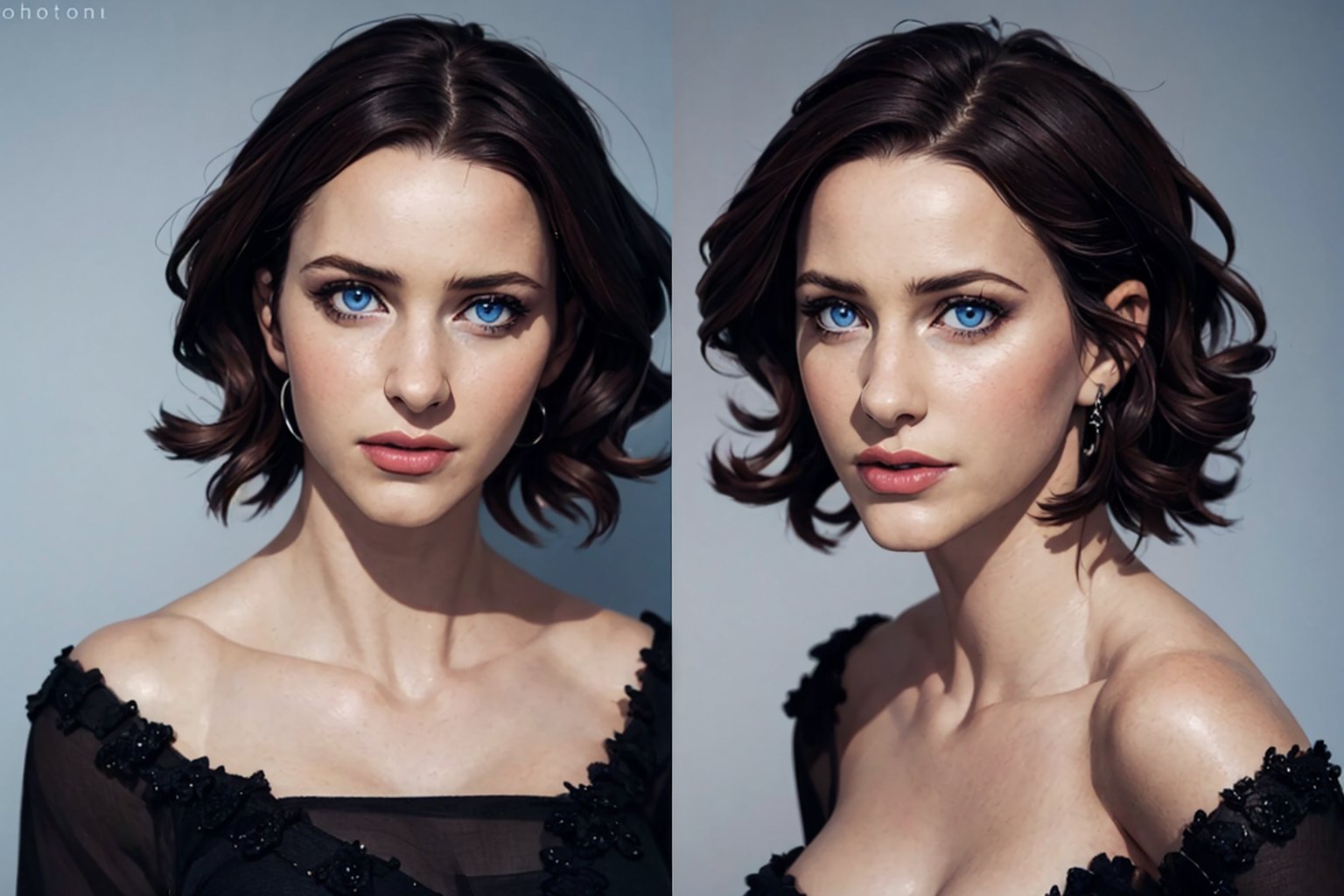 (photorealistic:1.5),  realistic skin,  black dress,  perfect face,  detailed pupil,  blue eyes,  half body,  small chest,  solo,  standing, <lora:EMS-14405-EMS:0.800000>