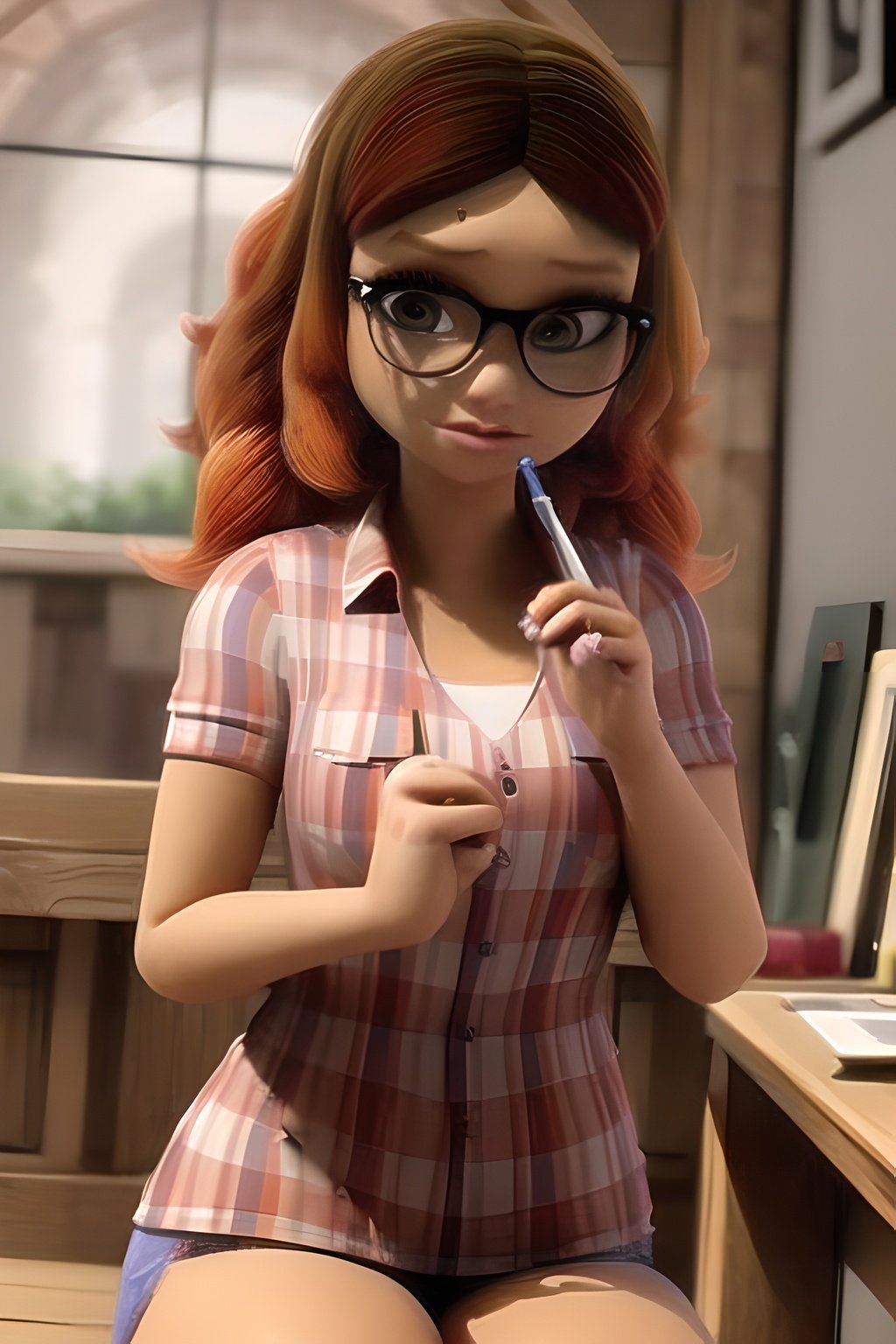 (8k, RAW photo, best quality, masterpiece:1.2), (intricate details), perfect eyes, perfect face, perfect lighting, beautiful, (masterpiece:1.2), (best quality:1.2), 1girl, solo, alya, glasses, brown eyes, beauty spot, <lora:alya-10:0.85>
