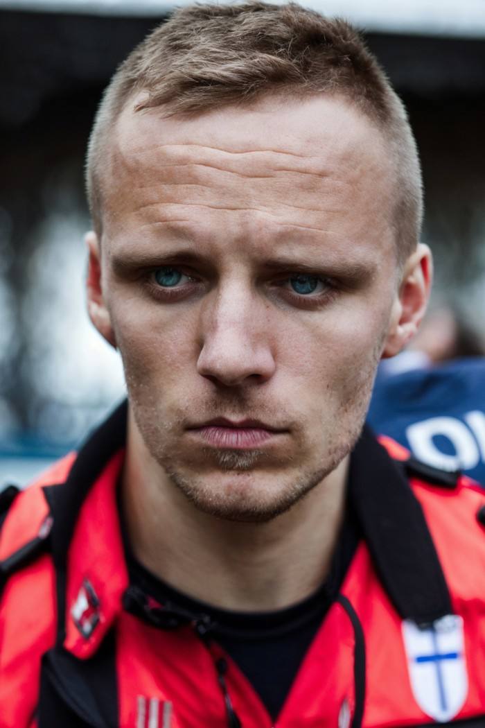 photo of a man, Norwegian, deep-set eyes, police officer