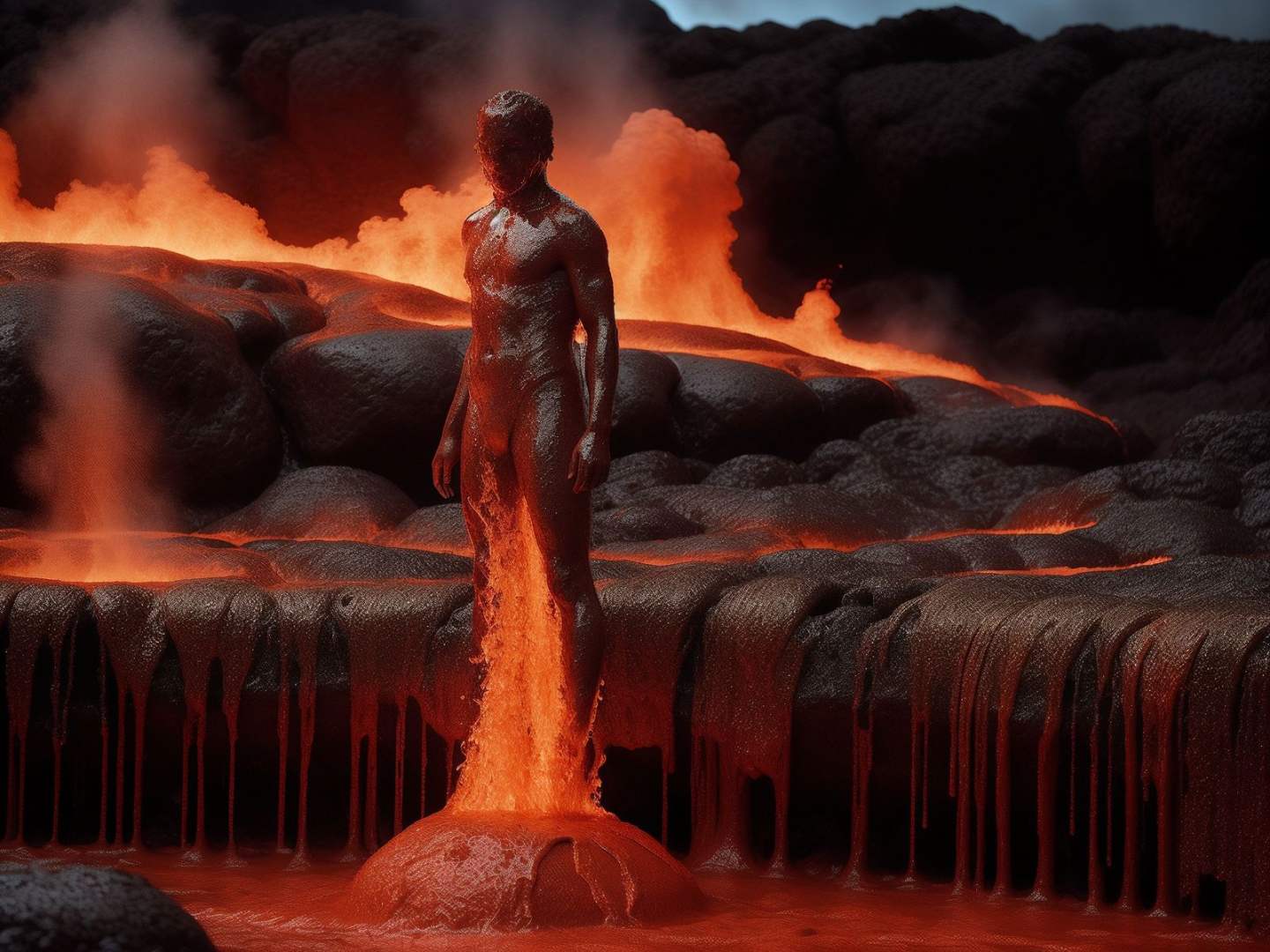 body men rising out of molten lava, arms reaching up, lava splash, smoke, menacing, high Contrast , contax T2, cinestill 800t, portra 400, hi resolution, 8k, detailed, realistic, sharp <lora:splashes_v.1.1:1>