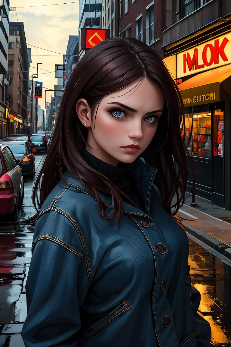 (best quality, masterpiece), 1girl, dark mood, city