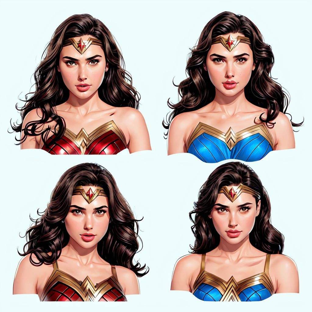 Gal Gadot as wonderwoman  stickers  <lora:sd15-stickers-lora:1.2>, Very detailed, clean, high quality, sharp image