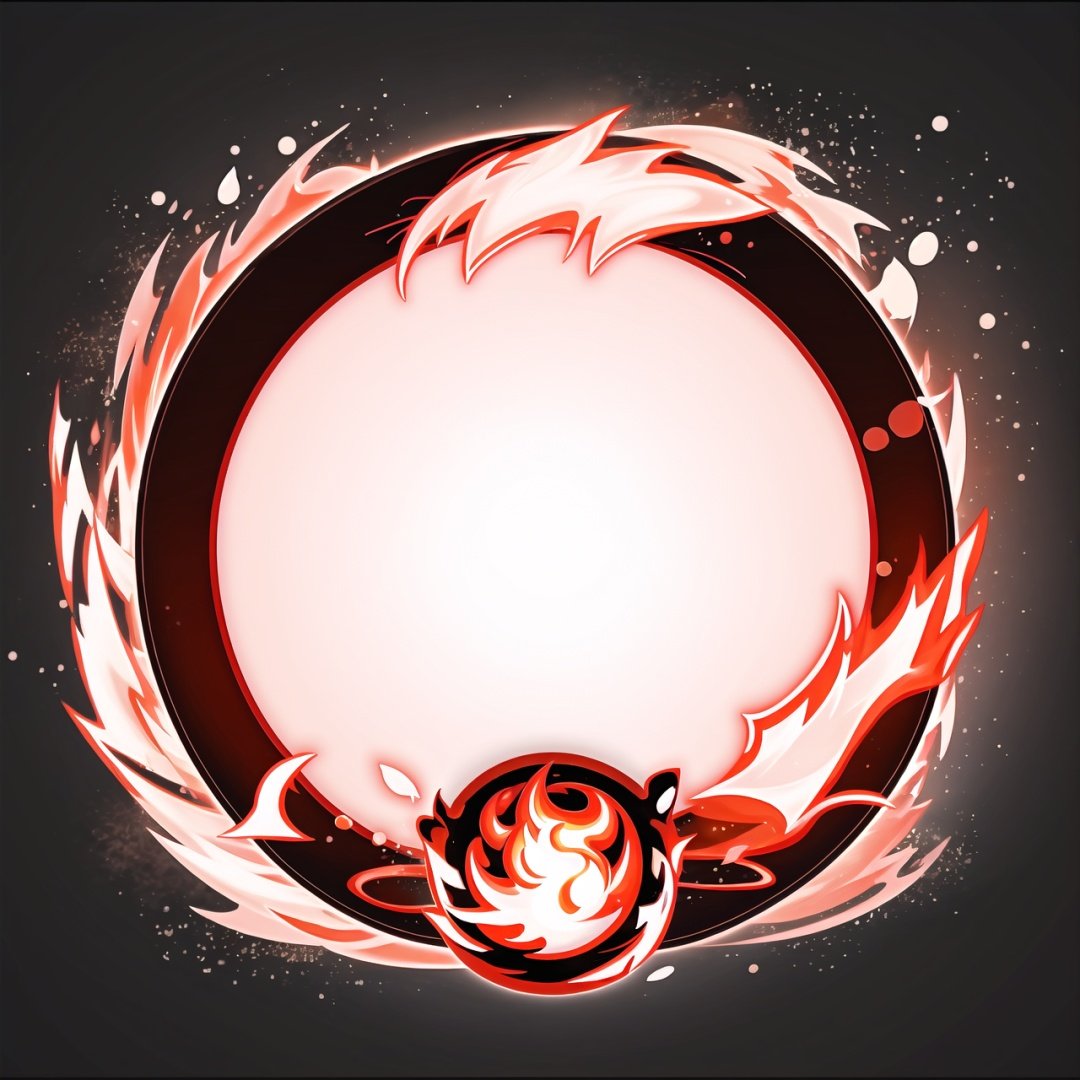 circle rounded avatar frame, in flame, electric, lightnig, ultra detailed, intricate, white background, simple background,circleframe