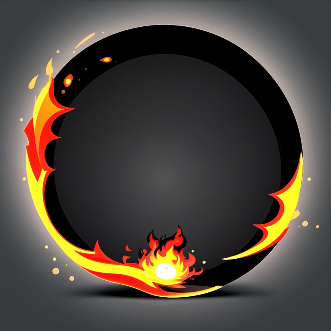 circle rounded avatar frame, in flame, electric, lightnig, ultra detailed, intricate, white background, simple background,circleframe