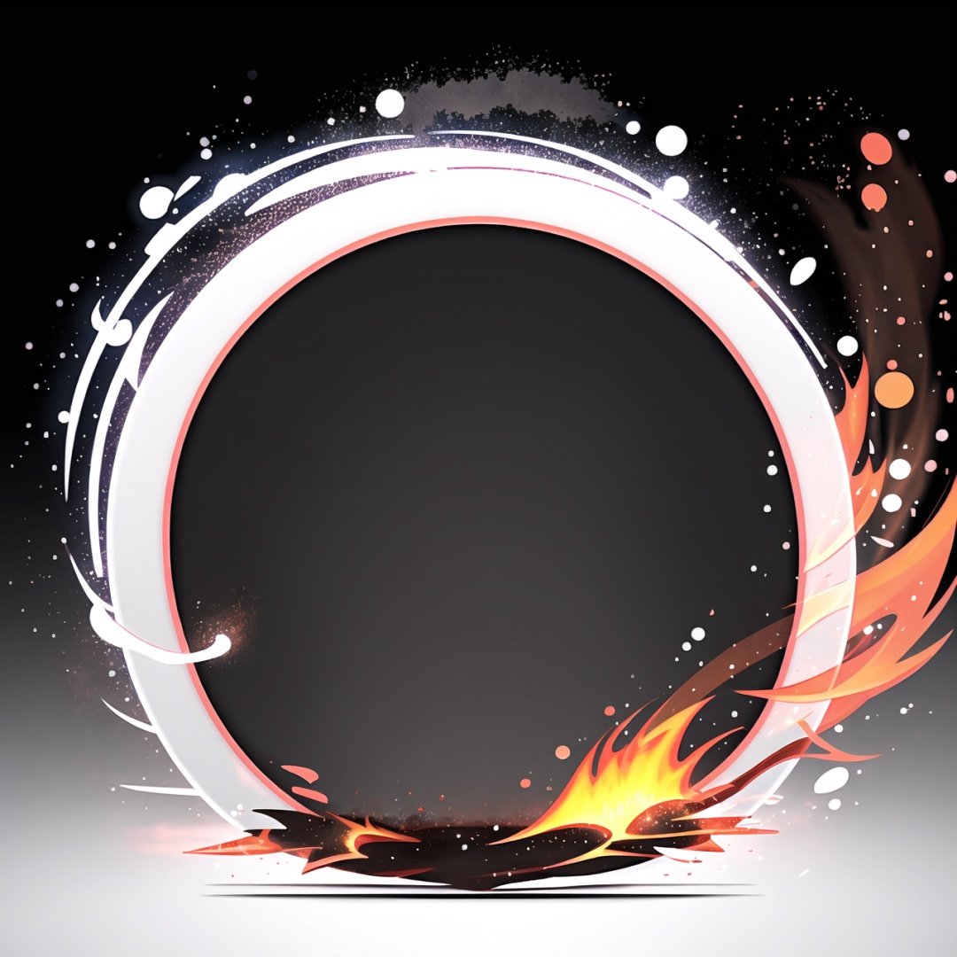 circle rounded avatar frame, in flame, electric, lightnig, ultra detailed, intricate, white background, simple background,circleframe