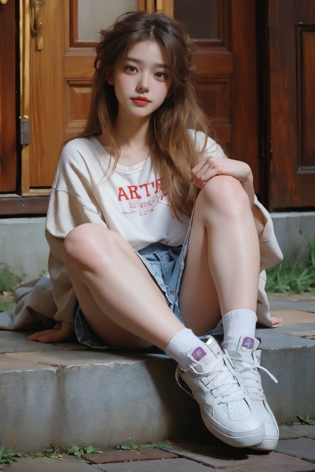 Best quality,masterpiece,ultra high res,1girl,look at the camera,sneakers，