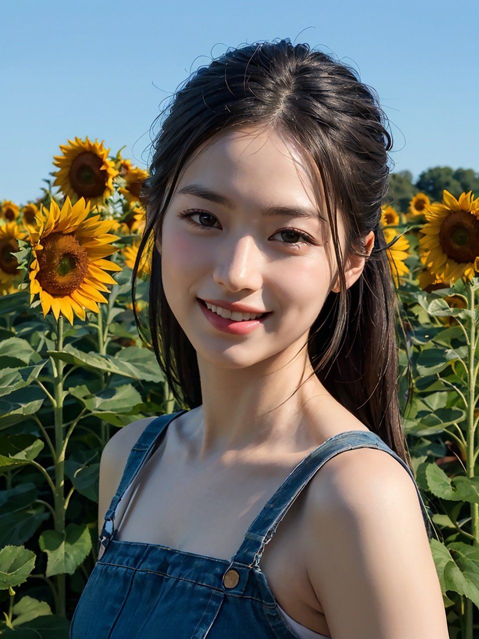 (best quality,masterpiece:1.2),ultra detailed,(photo realistic:1.4),sunflower_background,<lora:Sunflower_v1:0.5>,lite smile,