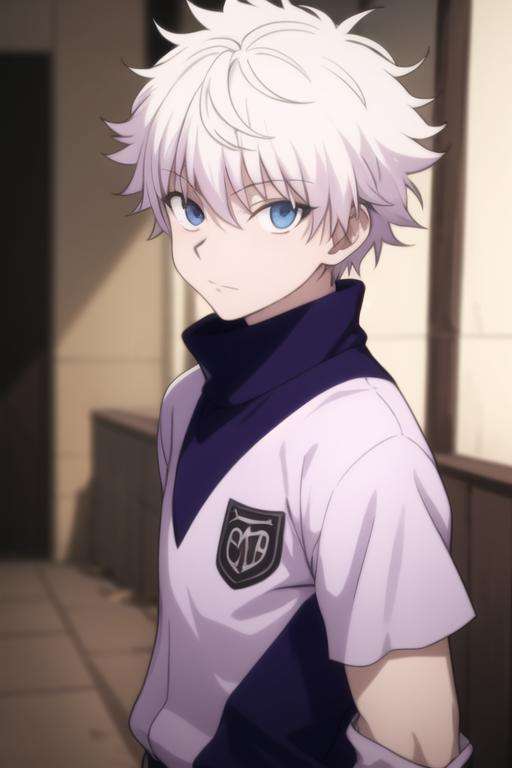 masterpiece, best quality, high quality, 1boy, solo, male focus, looking at viewer, upper body, <lora:killua_zoldyck:0.70>, killua_zoldyck